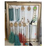 Framed jewelry display with jewelry 28in x24in