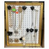 Framed jewelry display with jewelry 17inx23in