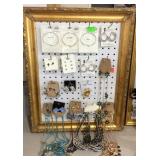 Framed jewelry display with jewelry 18inx22in