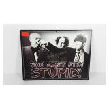 Three Stooges metal sign, 14x10