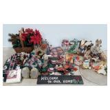 Holiday decor, wooden jar rings, bunnies, bears,