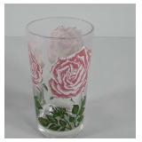 Peanut Butter jar glass tumbler, Rose 5"