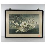 Asian style still life print, nicely framed and