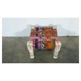 Foot stool, funky woven rag pattern