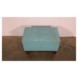 Small storage stool, 12 x 20 x 13, robins egg