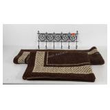 Pair of rubber backed rugs, 45" × 30.5" and 24" ×