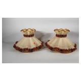 Pair of decorative lamp shades with frilled