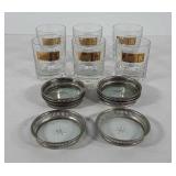 Glassware, includes six low ballers and eight