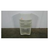 Plastic storage bin tower, 3 drawers, includes