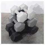 Dumbbell weights poly wrapped weighted with rack,