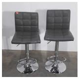 Pair of salon style Stools, seat wear as shown