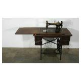 White Rotary sewing table and machine
