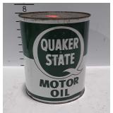 1 gallon Quaker State motor oil metal can, full