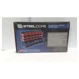 Steel core 30 bin wall mount parts rack