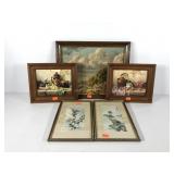 Framed Wall art group, pair of Asian style prints