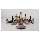 Lighthouse decor, includes candle holders,