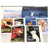 Posters, six French advertising poster calendar