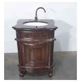 Bath Vanity with partial faucet, some finish