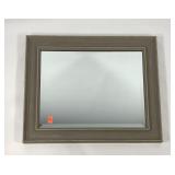 Framed wall mirror, beveled edge, 25x21