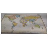 Rand McNally world map, 50" × 32"