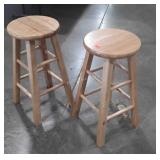 Two Maple Booster Stools, 24"