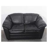 Loveseat, black vinyl, slight use but in nice