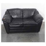 Loveseat, black vinyl, slight use but in nice