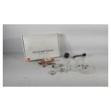 Newport Brass bathroom hardware, shower head and