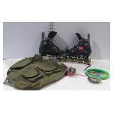 Pair of Youth inline skates, rainbow skip ball