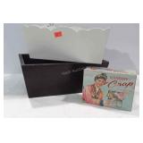 Two wooden storage boxes and a random crap from