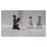 4 piece lot: silver overlay salt and pepper