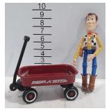 Radio Flyer wagon  and Toy Story figure
