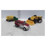 3 Tonka toys, fire department, garbage truck,