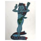 Lady Luck Hot Rod metal sign, still has the