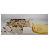 Textiles, includes embroidered table cloths,