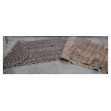 Two handmade rugs, braided rag rug is 34" × 79"