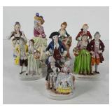 Eight porcelain figurines, all marked occupied