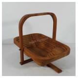 Folding wooden basket