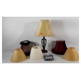 Lamp group, twisted metalworks lamp with damaged