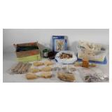 Crafting group, wine corks, colored burlap