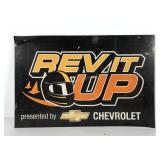 Advertising sign, Rev It Up by Chevrolet, poly