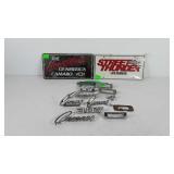 Car emblems and plates, includes Chevy Camaro