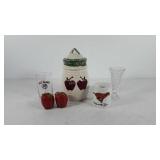 Home decor, includes ceramic jar, apple salt and