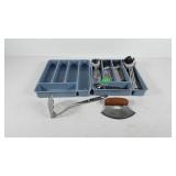 Kitchenwares, includes two cutlery trays,