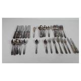 Stainless flatware, includes knives, spoons, and