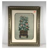 Floral picture, nicely framed and double matted,