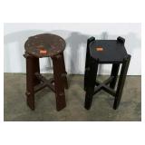 Two small plant stands, 16" tall, damage as shown