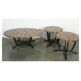 Indoor/outdoor patio set, marble-look top with