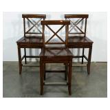 Three swivel seat bar chairs, 26" to seat