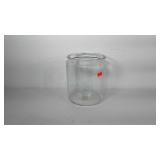 Large glass canister without lid, 9" × 11"
